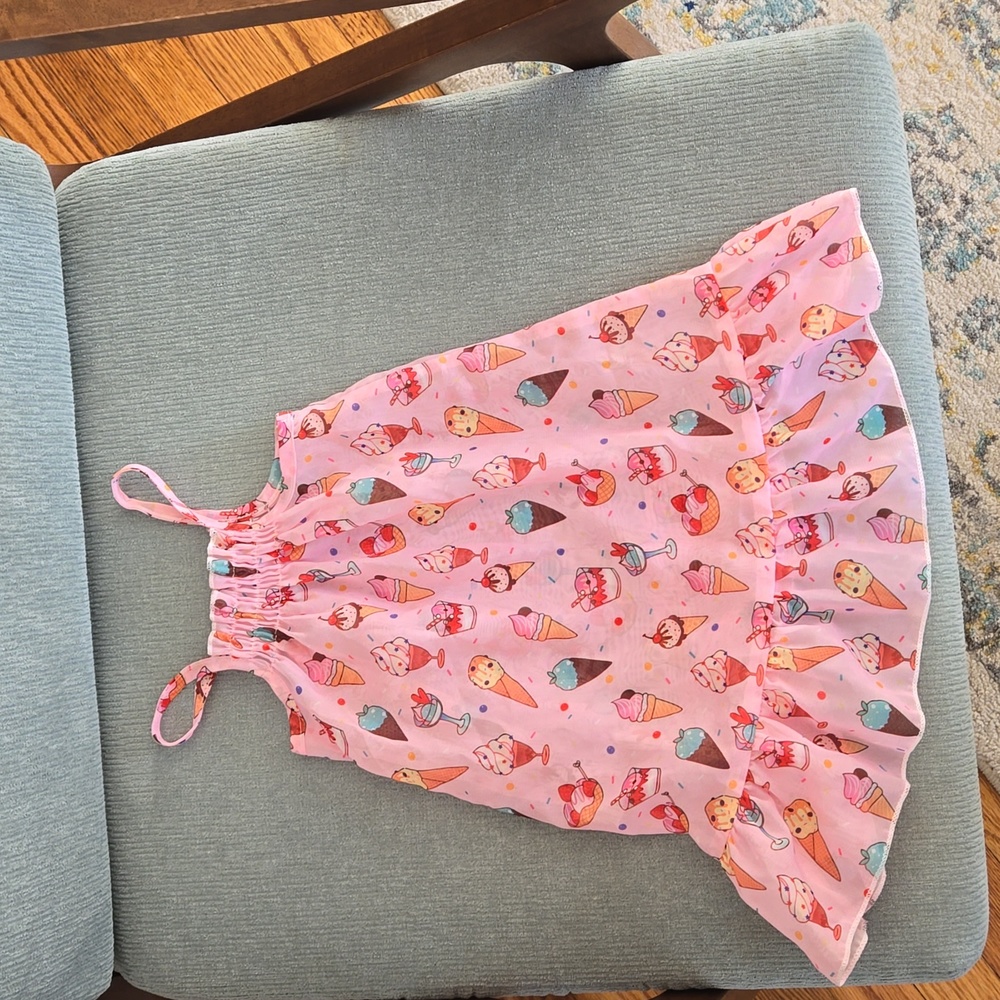 Pink ice cream bathing suit cover up 4t no tag